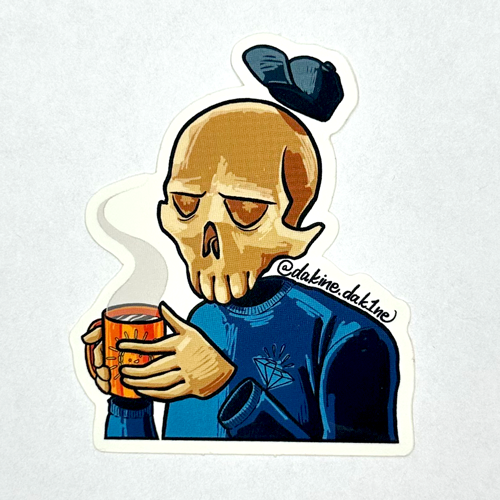 Coffee Skull Sticker