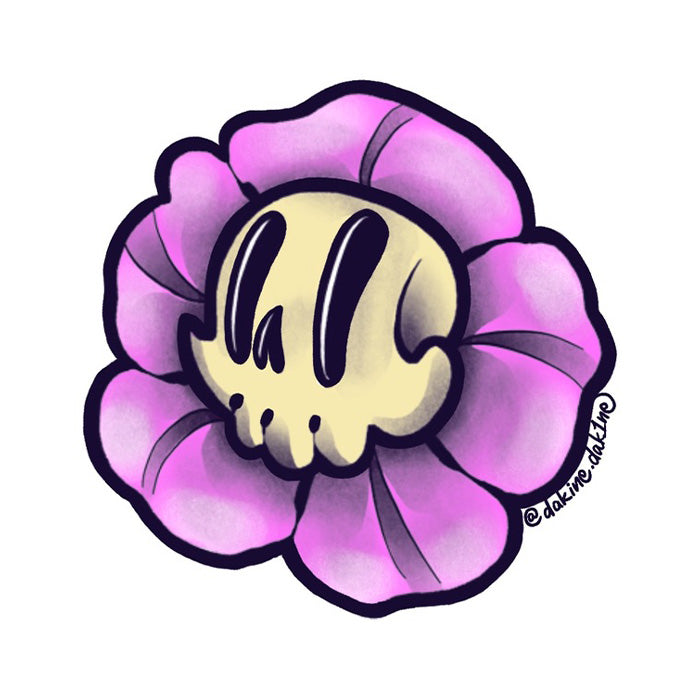 Flower Skull Sticker