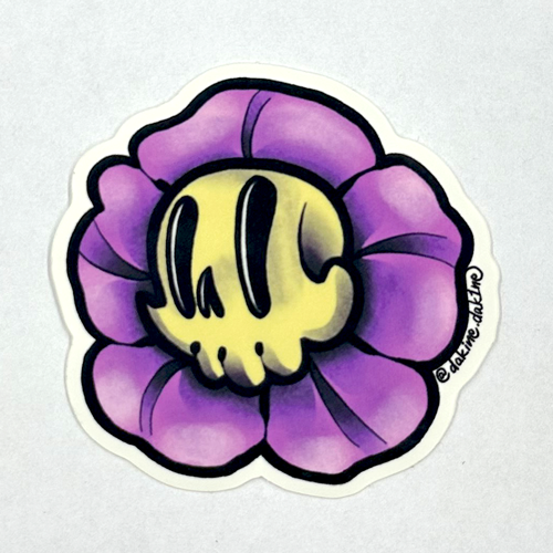 Flower Skull Sticker