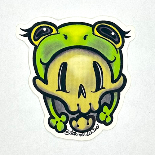 Froggy Skull Sticker