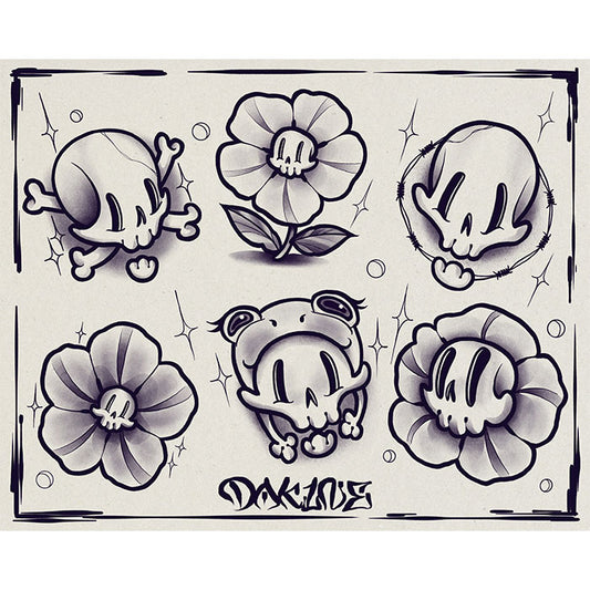 Kawaii Skulls Print