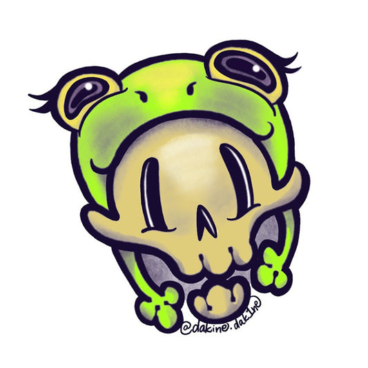 Froggy Skull Sticker