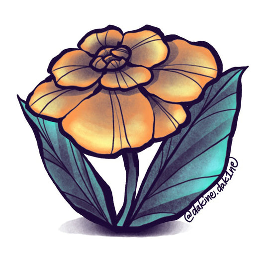Orange Flower Sticker